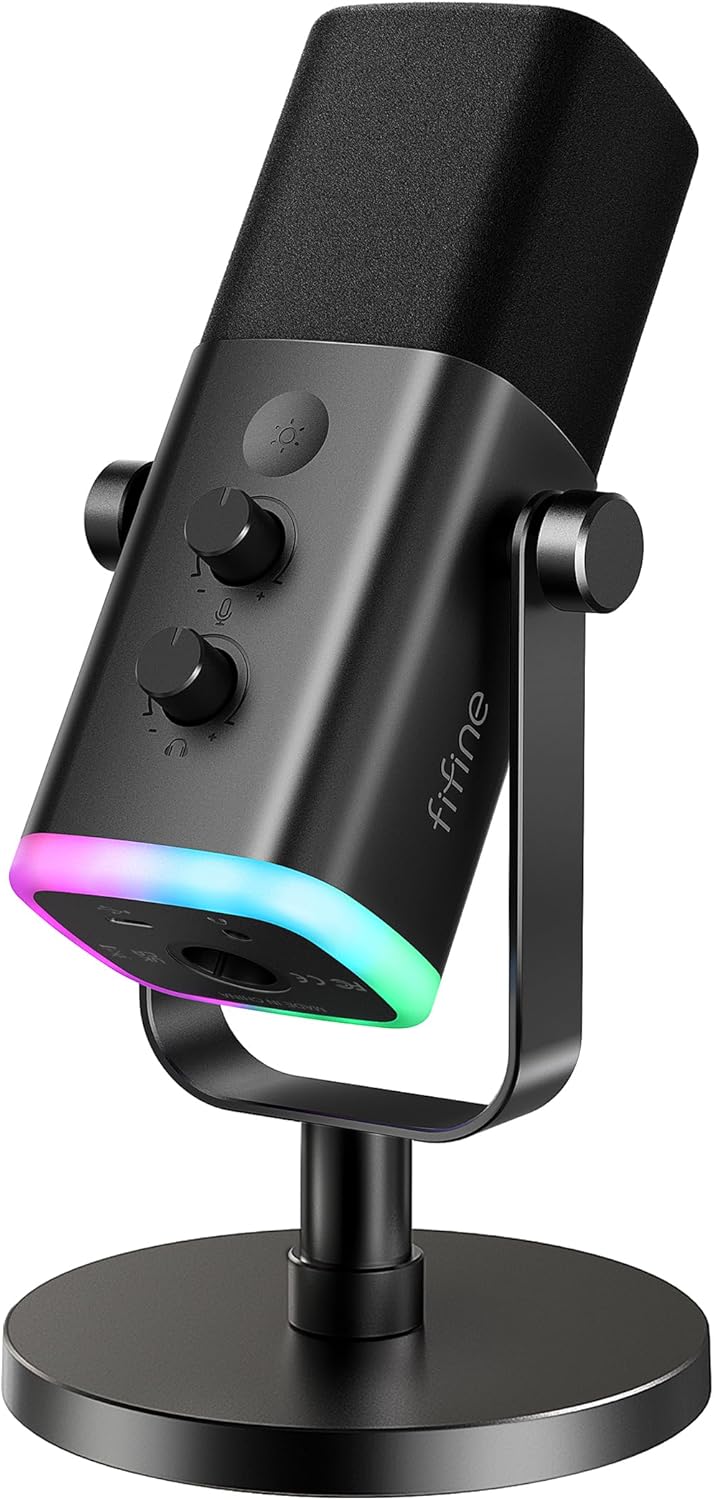 FIFINE AM8 USB/XLR Dynamic Gaming Microphone — Studio Quality for Streaming
